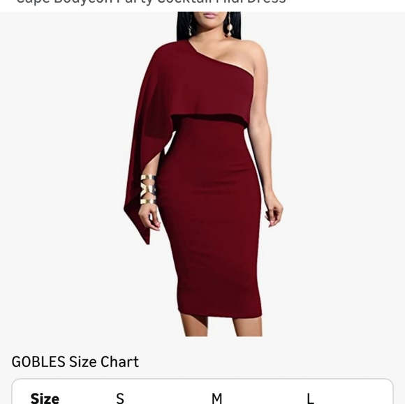 GOBLES Women's Elegant Asymmetrical One Shoulder Cape Bodycon Party Cocktail Mid - Picture 4 of 6